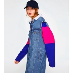 ZARA Oversized Denim Long Vest